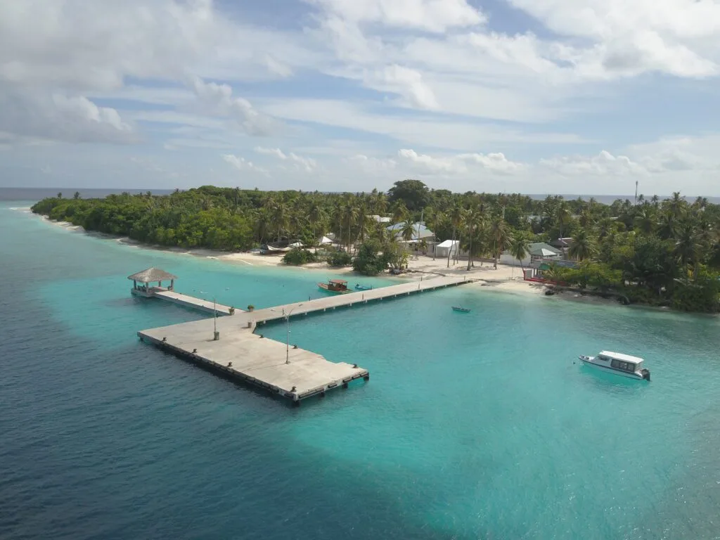 Arrival Jetty of Fodhdhoo Maldives.