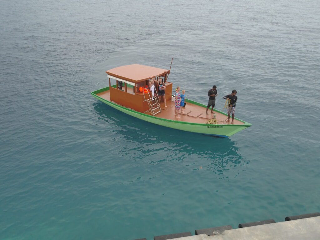 Guests fishing at sunset during a Dhoani fishing excursion with Sabba Beach Hotels in Maldives.