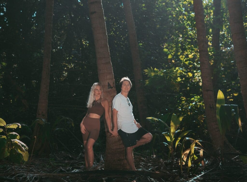 Couple exploring the uninhabited area of Fodhdhoo Island, a hidden gem near Sabba Beach Hotels.