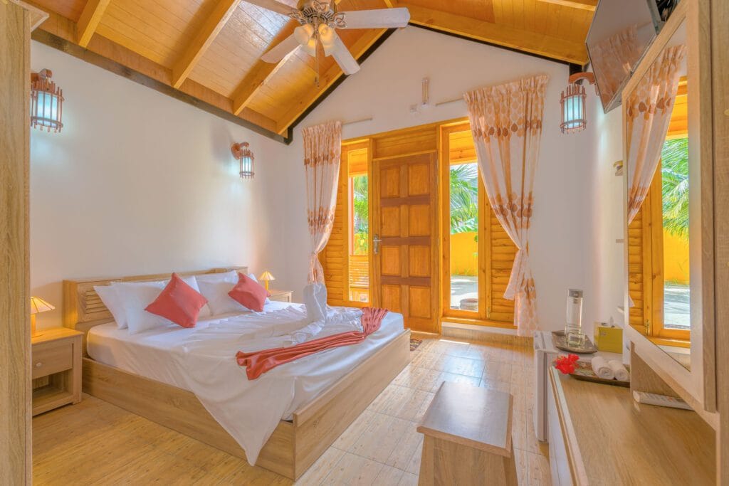 Sabba Beach Hotels, an affordable guest house in the Maldives on Fodhdhoo Island.