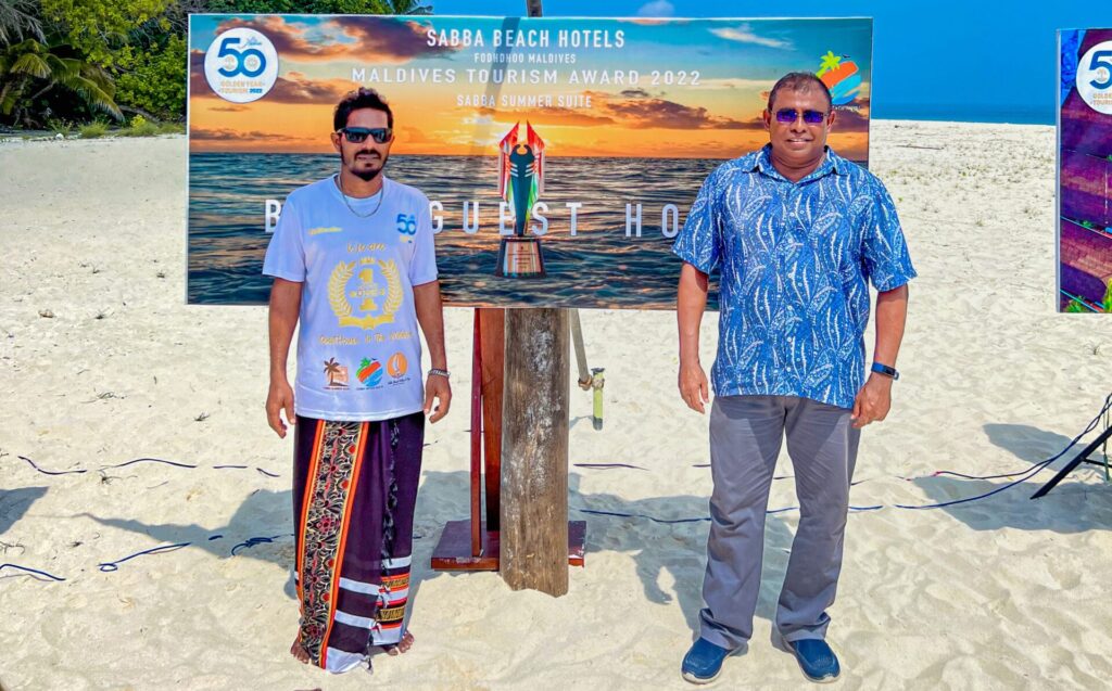 Trophies awarded to Sabba Beach Hotels at the 2022 Maldives Tourism Award Ceremony