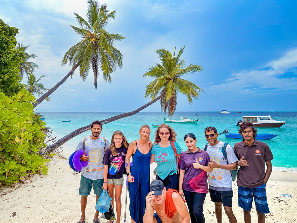 Sabba Beach Hotels team proudly holding awards received at the Maldives Tourism Award Ceremony 2022.